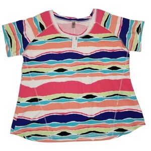 Avenue Womens Multicolor Crew Neck Short Sleeve‎ Top Plus Size 18/20 NWT